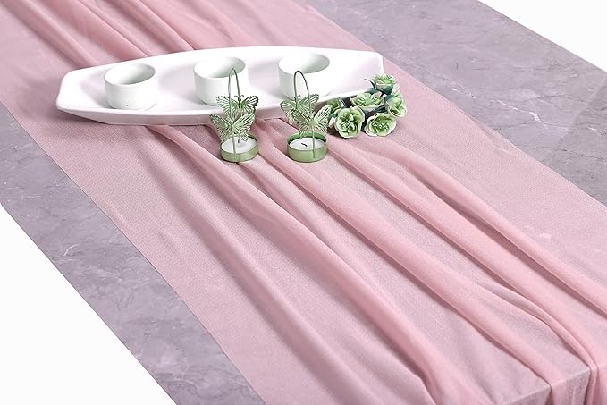 MDS 5 Pack 10ft Chiffon Table Runner 29 x 120 Inches Sheer Wedding Runner - Image 7
