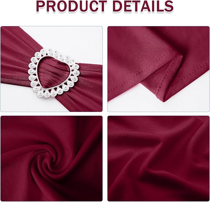 Howhic Pack of 30 Spandex Chair Sashes Bows Stretch Chair Cover Band - Image 3