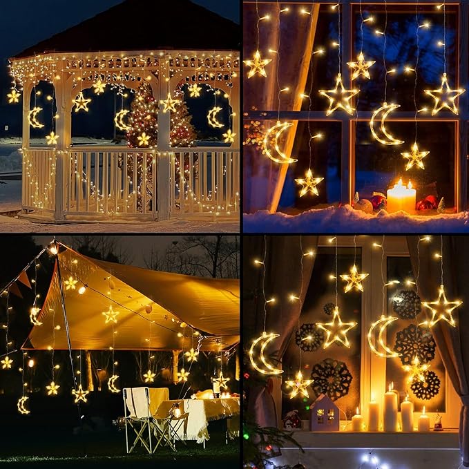 PUHONG Christmas Lights, 11.48FT Curtain String Lights - Image 6