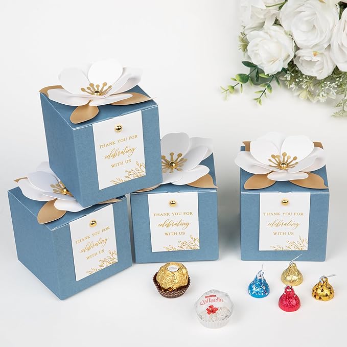 FEIYI 20 PCS Dusty Blue Gift Boxes, 3 In 1 Favor Boxes - Image 3