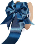 LaRibbons Navy Satin Ribbon 1 1/2 Inch 25 Yards Luxury Double Faced Blue Silk by LaRibbons