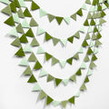 Olive Green Party Decorations Gradient Sage Green Felt Hanging Triangle Mini by pinkblume