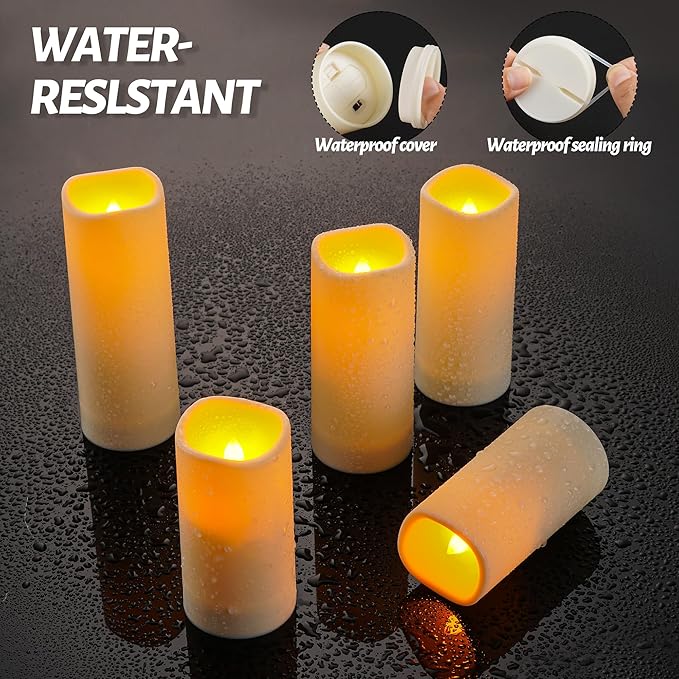 Da by Waterproof Outdoor Flameless LED Battery Candles, 12 High-Temperature - Image 2