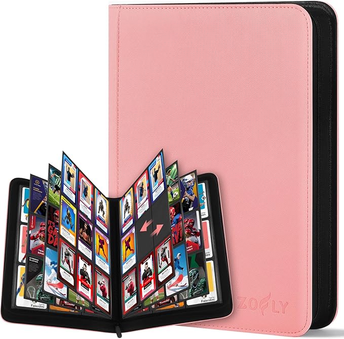 30 Pack 9 Pocket Card Binder, Premium Zip Trading Card Binder, 540 Large by Zofly