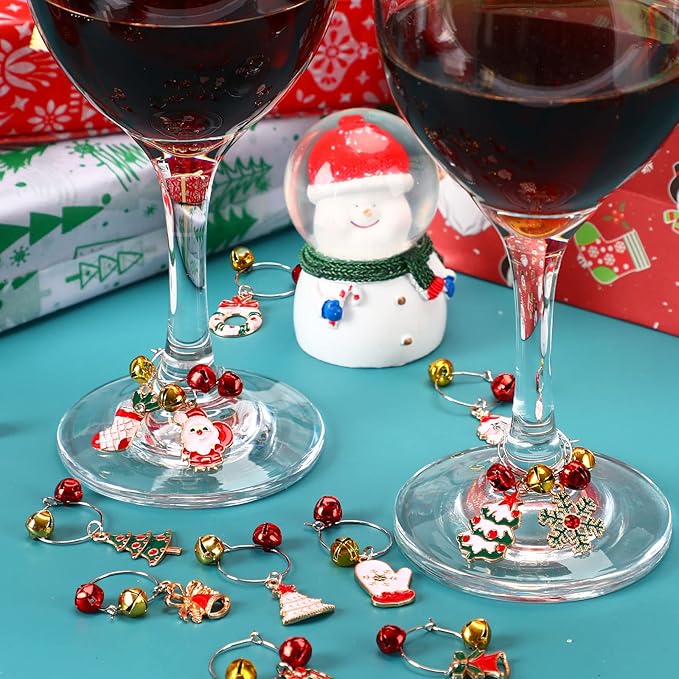 SANNIX 24pcs Christmas Wine Glass Charms - Image 6