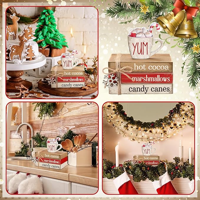 4 Pcs Christmas Table Decorations Winter Snowflake Tiered Tray Decorations - Image 5