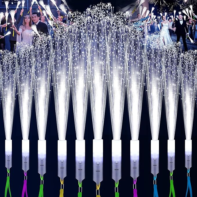 76 PCS White Fiber Optic Sticks, LED Fiber Wands, Fiber Optic Wand by SHQDD
