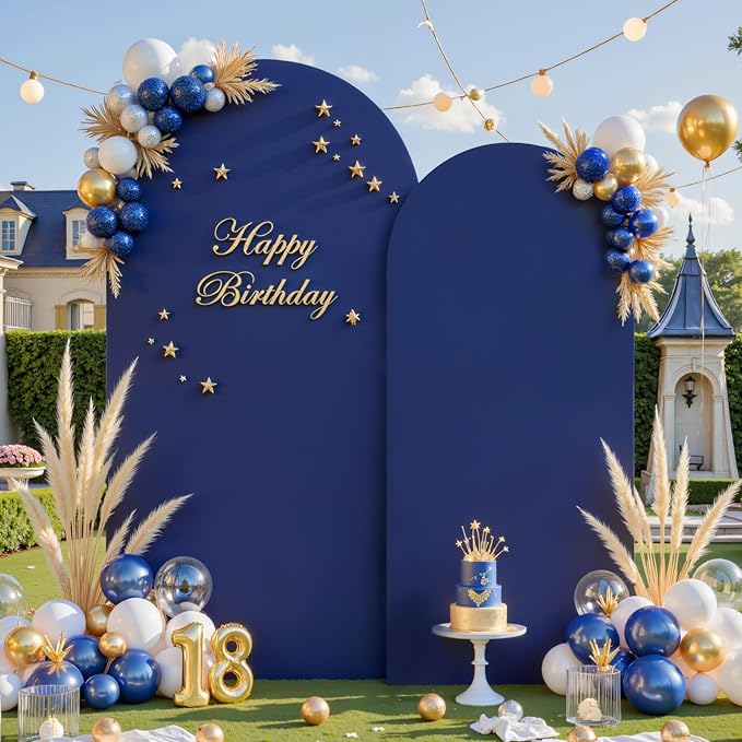 Navy Blue Arch Covers Set of 2, Birthday Party Decor - Image 3