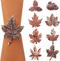 Remerry 8 Pcs Thanksgiving Napkin Ring Harvest Fall Leaf Pumpkin Holders Retro by Remerry