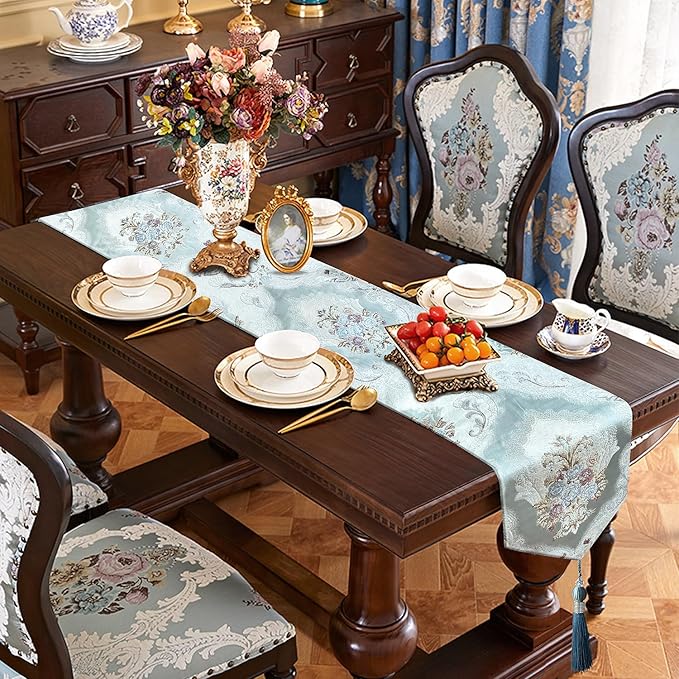 HeMiaor Retro Embroidery Pattern Table Runner - Image 7