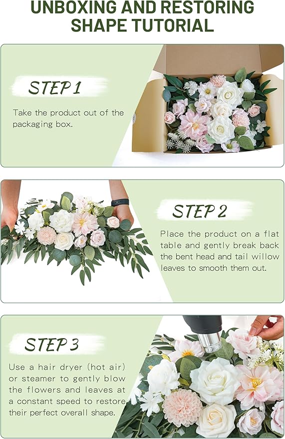 Faux Flower Swag Set of 2 for Wedding Welcome Signs Floral Swag Wedding - Image 8
