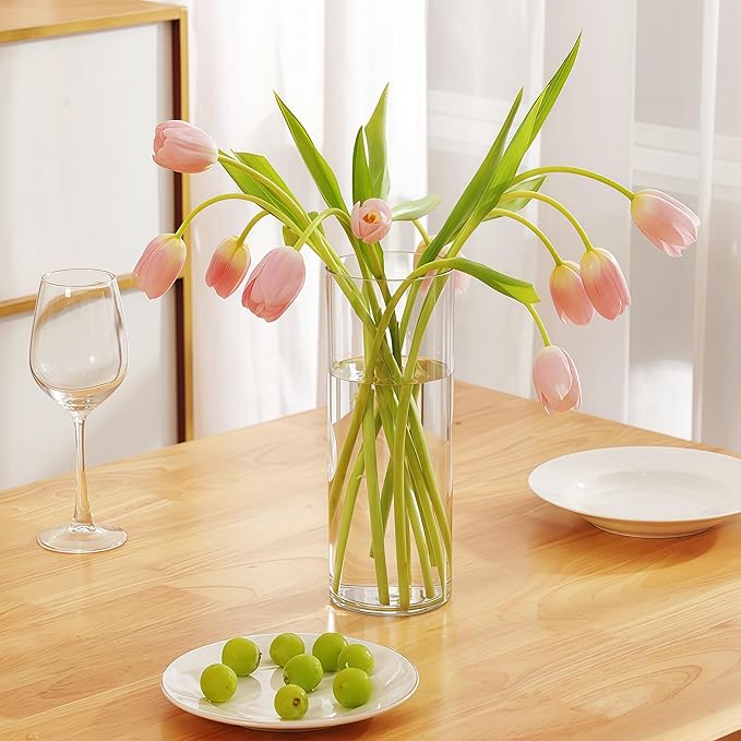 2 Acrylic Cylinder Clear Vase for Centerpieces, Tall Large Unbreakable Plastic - Image 9