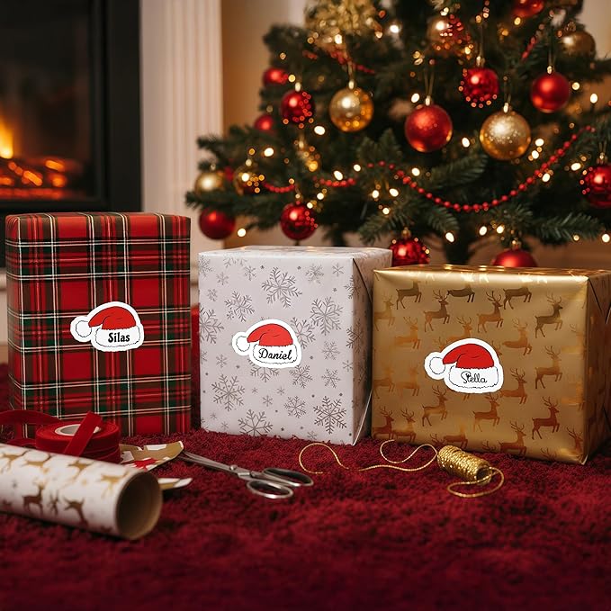Personalized Christmas Stickers, Custom Name Waterproof Christmas Gift Tags - Image 4