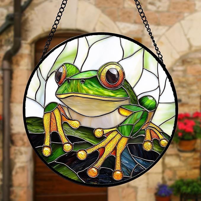 Stained Glass Window Hanging, and Mom 9.8 in - Image 4