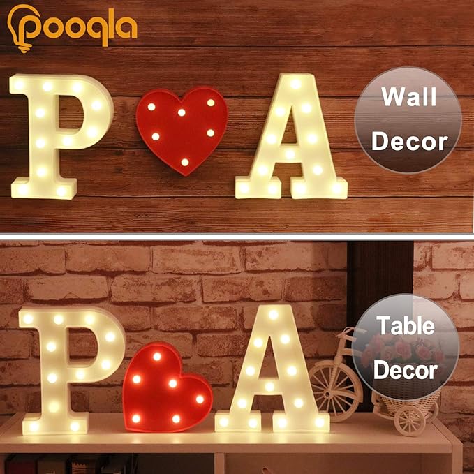 Pooqla LED Marquee Letter Lights Sign, Light Up Alphabet Letter - Image 5