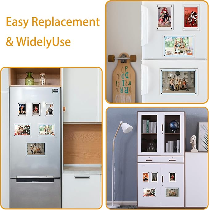 3 Pack acrylic fridge magnetic frame 6X4 Inch refrigerator photo magnet frames - Image 6