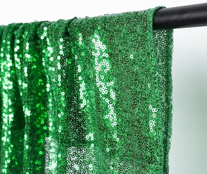 Eternal Beauty Green Sequin Backdrop, 6x8 Ft Glitter Background Curtains - Image 8