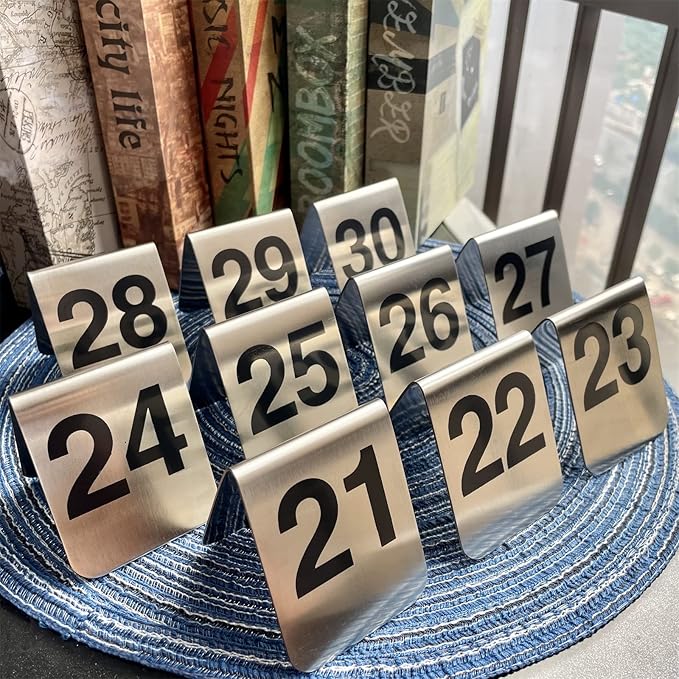 10 Pcs Metal Place Cards Stackable Tent Style Table Numbers，Place Card Holders - Image 3