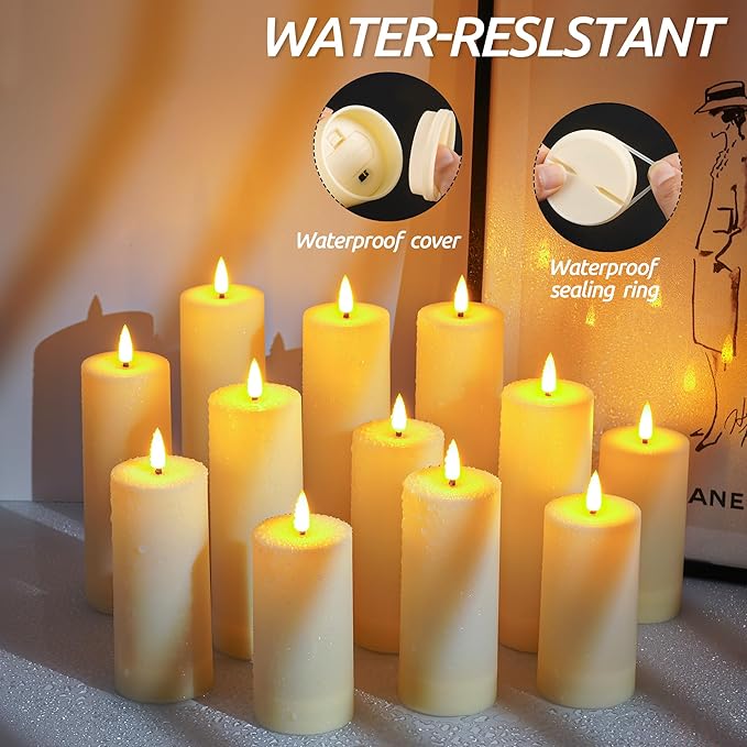 Da by 12 Pack Outdoor Waterproof LED Flameless Candles - Image 4