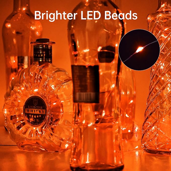 Aluan Orange Halloween Lights Wine Bottle Lights - Image 6