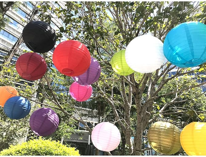 BEISHIDA Black Round Paper Lanterns Decorative Hanging Asia Chinese Japanese - Image 6