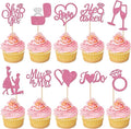 30 PCS He Asked She Said Yes Cupcake Toppers Glitter Engagement Cupcake Toppers by ZHUOWEISM
