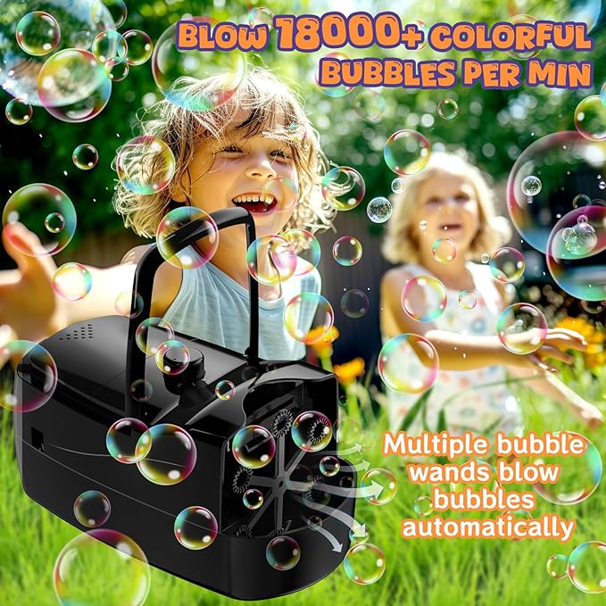 Bubble Machine, Automatic 18000+ Per Minute Big Bubbles Blower Maker - Image 2
