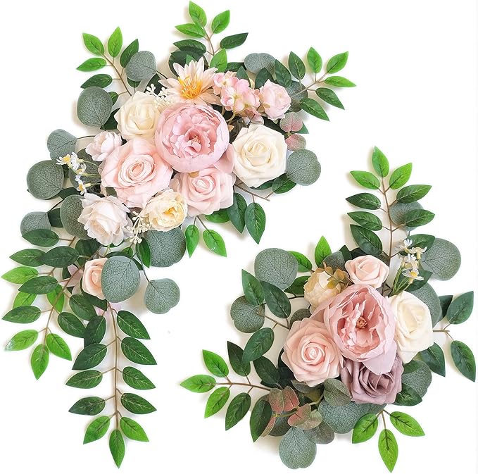 Faux Flower Swag Set of 2 for Wedding Welcome Signs Floral Swag Wedding by Piklado