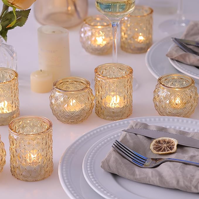 36pcs Assorted Gold Votive Candle Holders, Tea Light Candle Holder Glass - Image 5