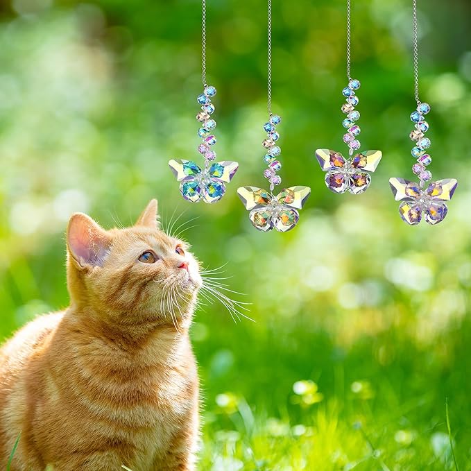 HDCRYSTALGIFTS 4pcs Crystal Butterfly Suncatchers - Image 5