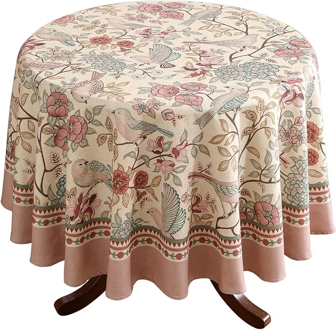 patdrea Designer Vintage Round Tablecloth, Colorful Decoration French Table by Welcometopatdrea