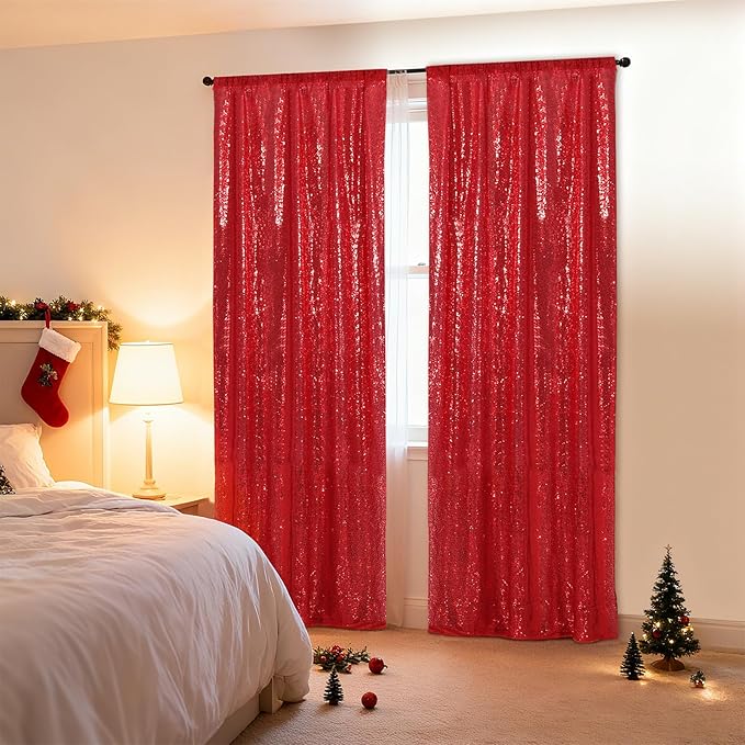 SquarePie Sequin Backdrop Curtain Non-Transparent Sparkly Background - Image 7