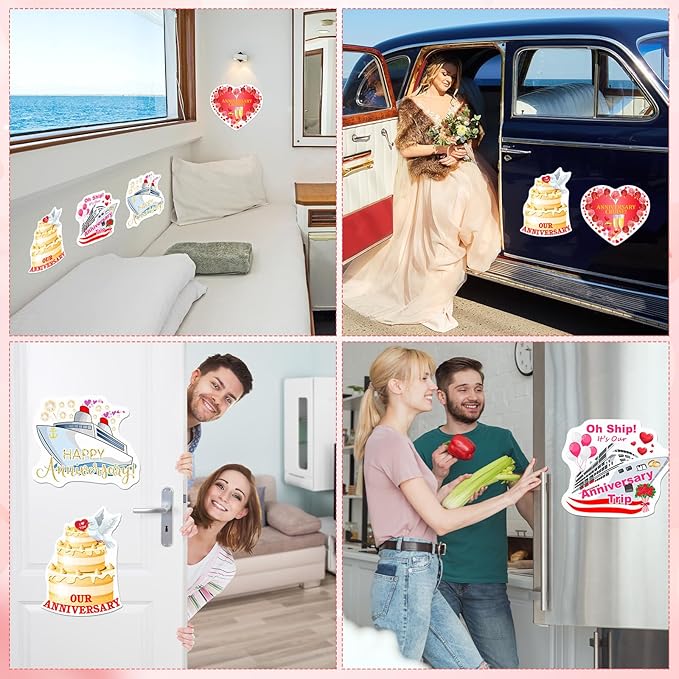 Hoteam 4 Pcs Anniversary Cruise Door Decorations Magnetic Large Happy - Image 6