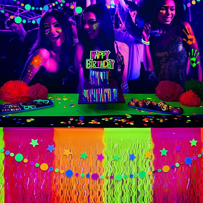 Mega-L Glow in The Dark Party Supplies, 4 Pack Neon Party Decorations - Image 3