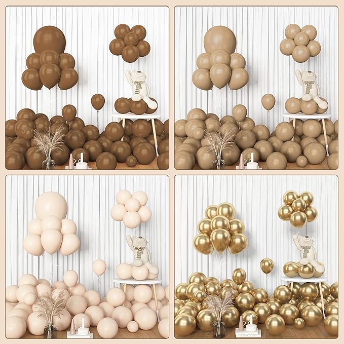 Amandir 153pcs Brown Balloon Garland Arch Kit, Different Sizes 18 12 10 5 inch - Image 7