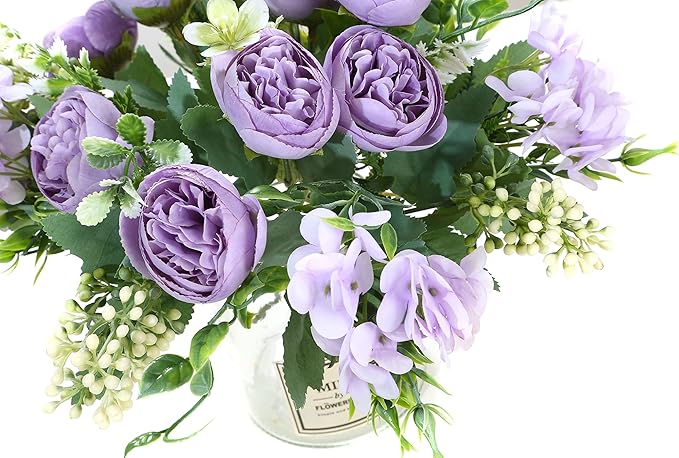 Artificial Flowers Fake Peony Silk Mini Plastic Bridal Flowers - Image 4