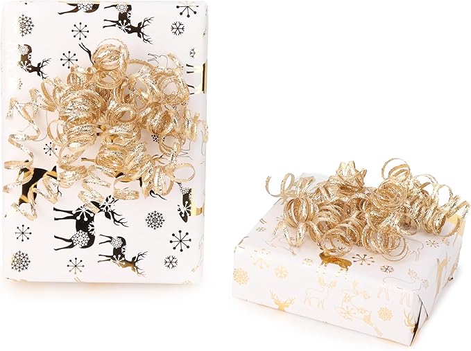 6" Metallic Champagne Christmas Curly Ribbon Bows - Image 7