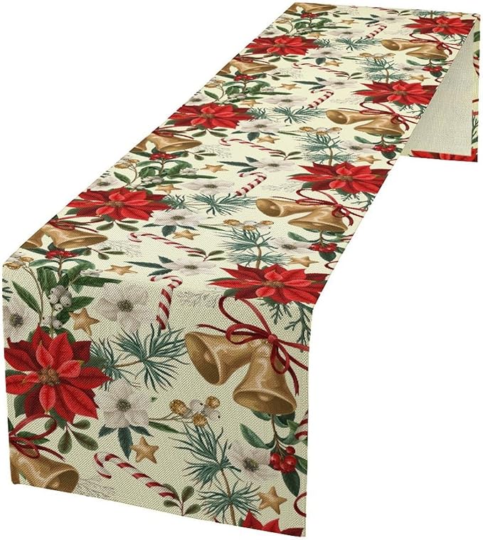 Christmas Table Runner, Seasonal Winter Xmas Holiday Kitchen Dining Table by Unknown