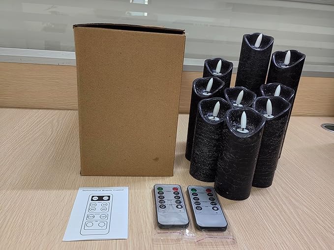Hausware Set of 9 Flameless Candles Battery Operated LED Real Wax Flickering - Image 12