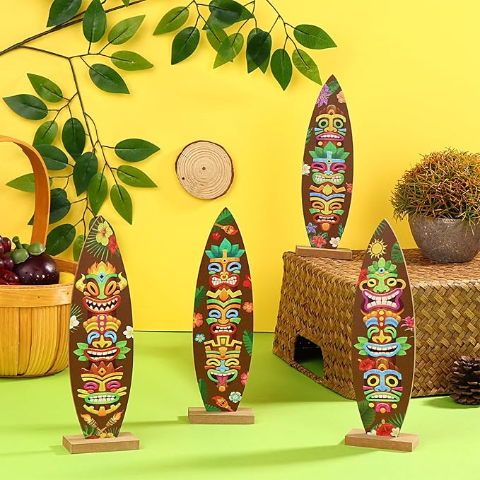 4 Pcs Surfboard Decorations for Party Welcome to Paradise Sign Tropical Bar - Image 8