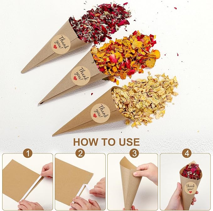 PATIKIL Dried Flower Confetti Cones - Image 3