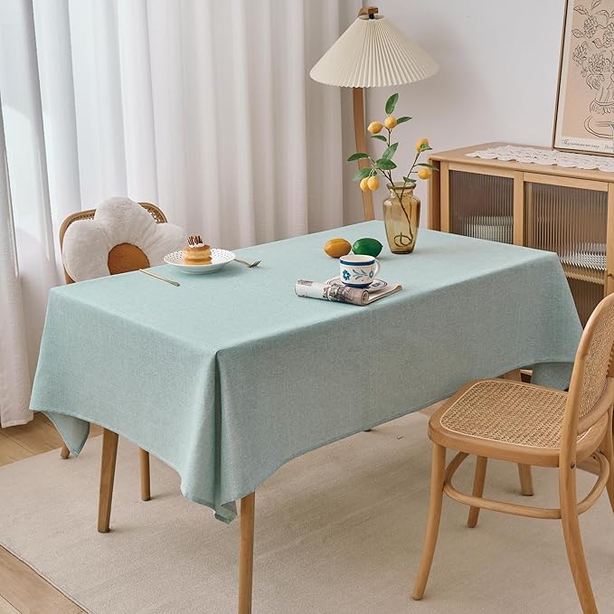 NLMUVW Sage Green Linen Tablecloth Rectangle 8ft, Rustic Textured Table Cloth - Image 6