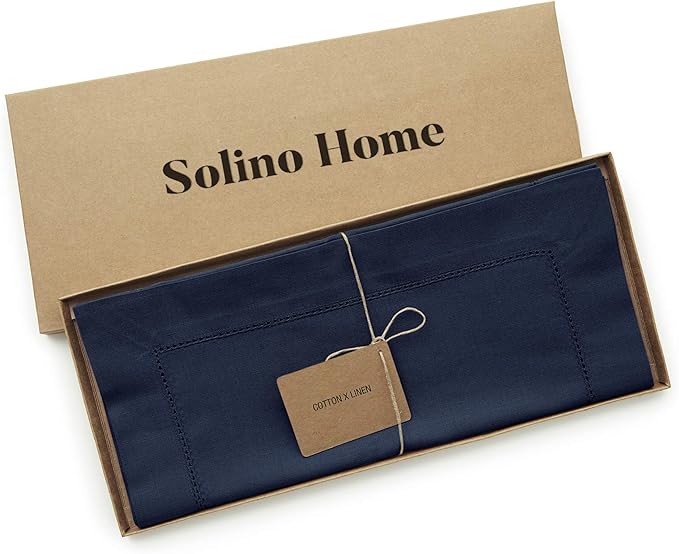 Solino Home Navy Blue Table Runner 132 Inches Long - Image 5