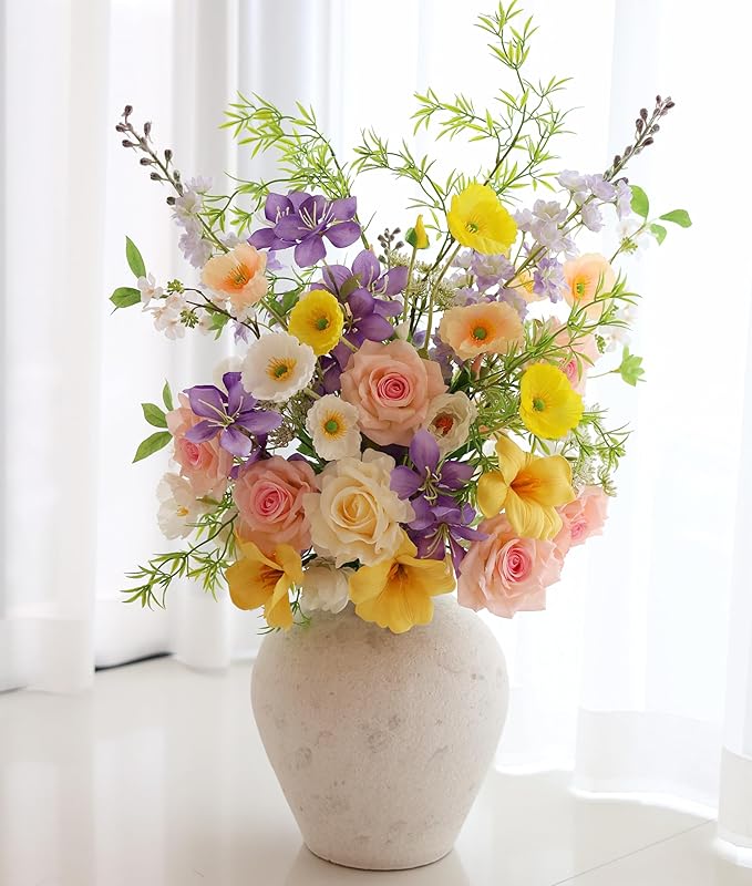 Artificial Flowers Bouquets for Bridal Wedding Home Decor Fake Floral by Unknown