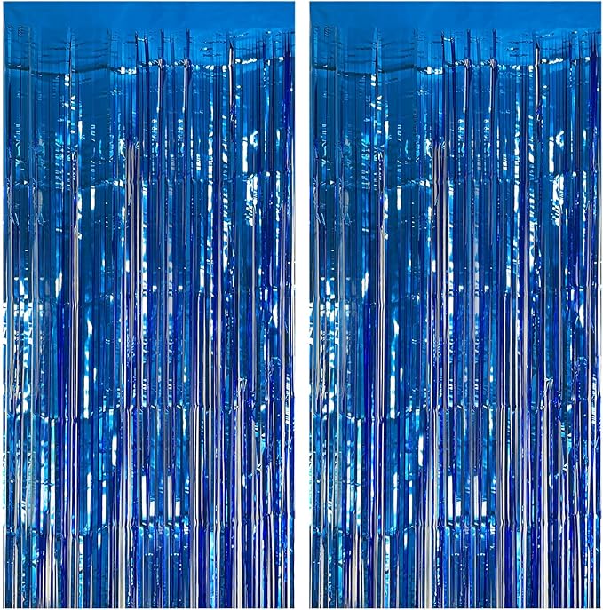 2 Pack Blue Party Decorations Ocean Party Decor Supplies Blue Party Streamers by KEJ