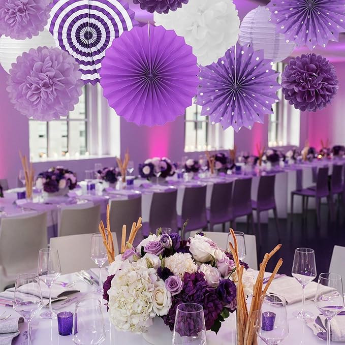 Lavender-Purple White Graduation Party Decorations - Image 5