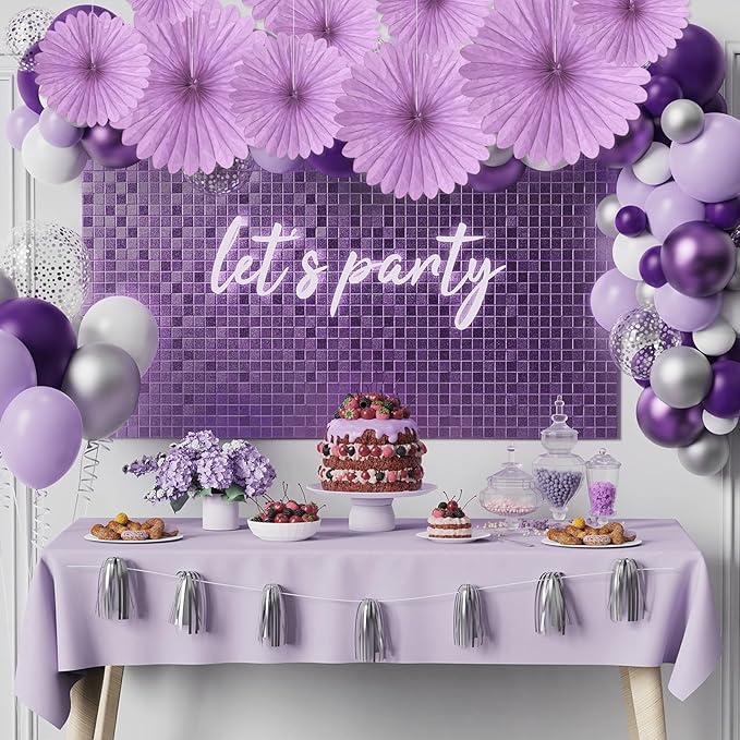 20 Pcs Light Purple Hanging Paper Fan, Hanging Honeycomb Round Paper Fans - Image 4