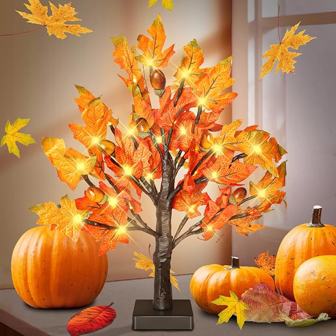 18 Inch Fall Lighted Maple Tree - Image 2