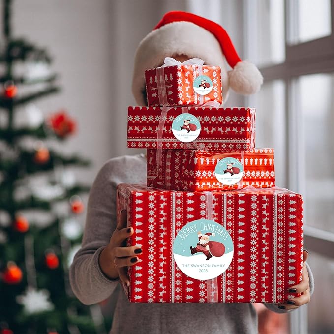 36pcs Personalized Christmas Stickers Gift Wrap Labels-Available in 12 - Image 4