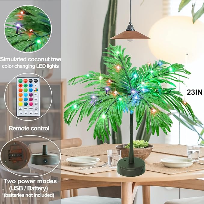 23In Color Changing Light Up Palm Tree - Image 3